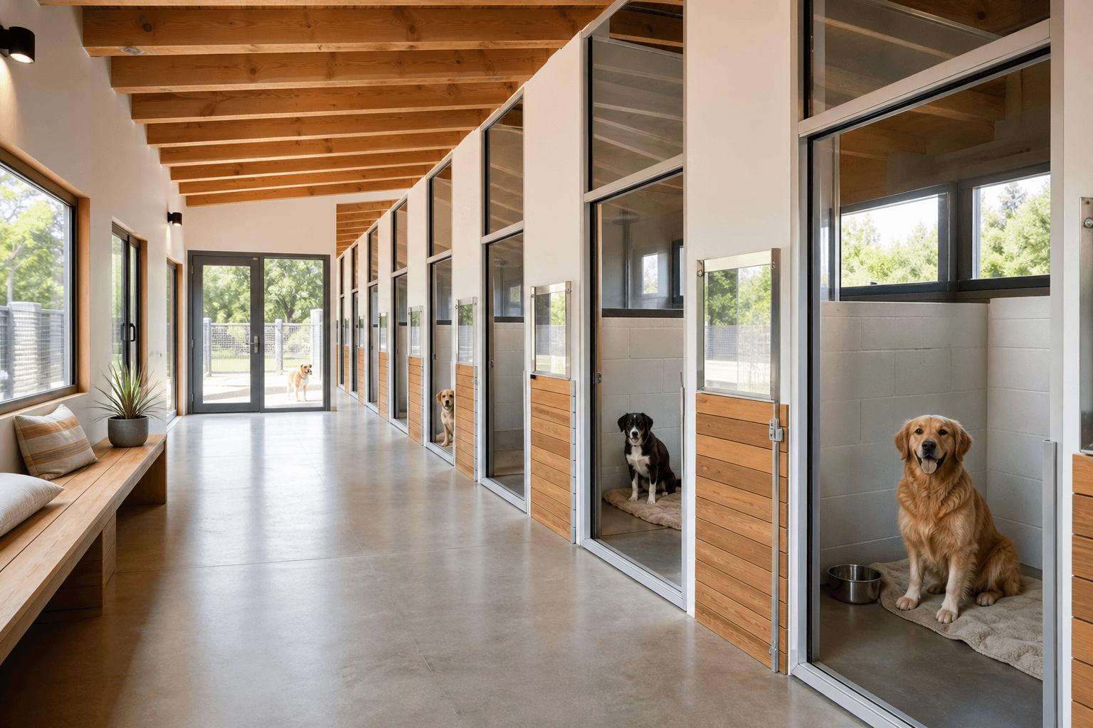 Modern animal shelter interior